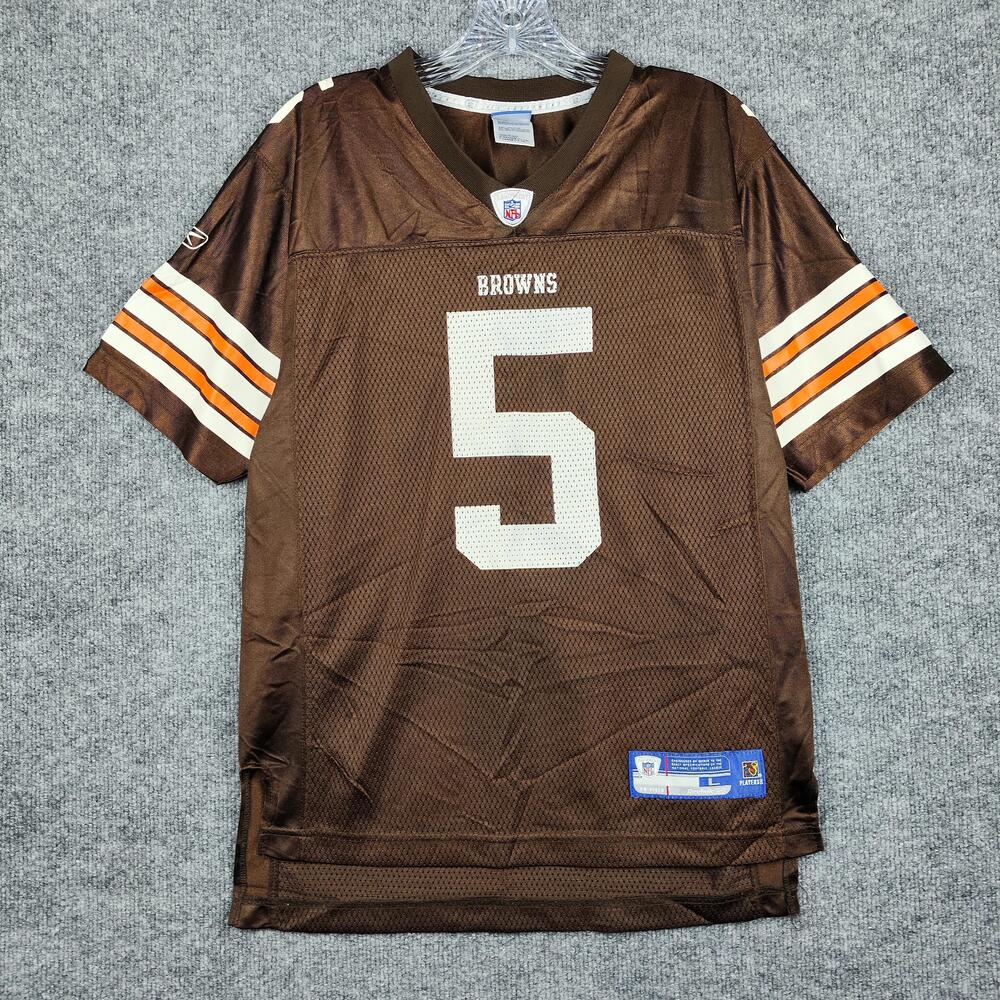 Cleveland Browns Jersey Youth Large Brown NFL Football Jeff Garcia 5 Reebok